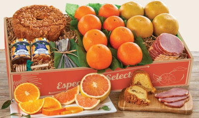 Navel Oranges, Ruby Red Grapefruit, Cinnamon Walnut Coffee Cake and Orange Marmalade.